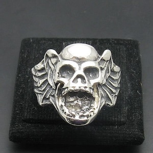 Sterling Silver Ring Monkey Skull Biker Solid Genuine Hallmarked 925 Nickel Free