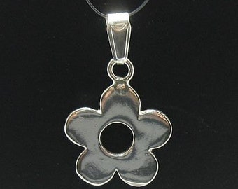 PE000418 Sterling silver flower pendant solid 925