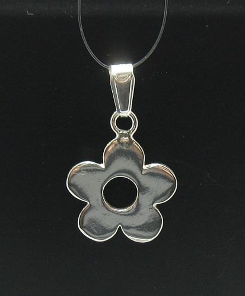 PE000418 Sterling Silver Flower Pendant Solid 925 - Etsy