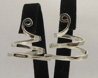 E000263 Sterling silver earrings Spirals 925