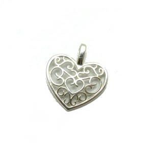 Small sterling silver pendant charm 925 Heart nickel free