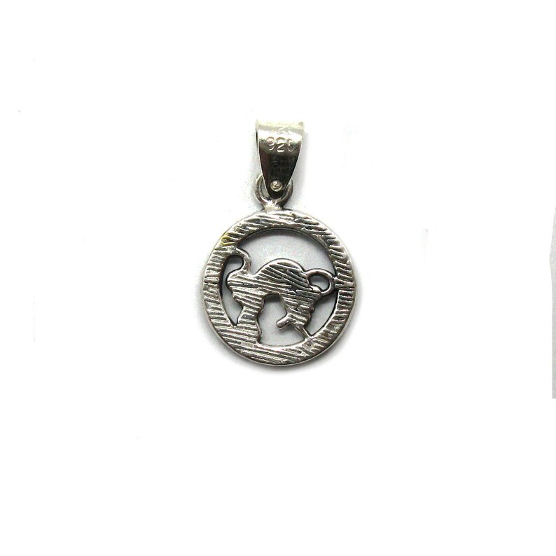 PE001344 Sterling silver pendant charm zodiac sign taurus solid 925
