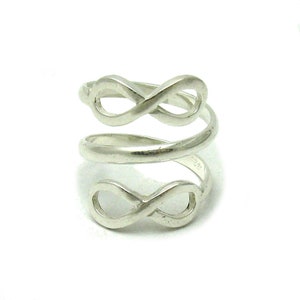 Sterling Silver Spiral Ring Infinity Solid Hallmarked 925 Nickel Free