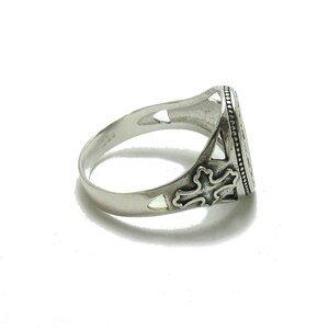 Religiös ring i sterlingsilver, ortodoxt kors, stämplat 925, nickelfri bild 2