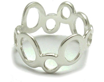 R001073 Sterling silver ring solid 925 Circles