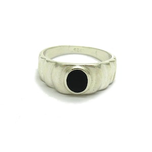 Echte sterlingzilveren ring massief gemerkt 925 met zwart email