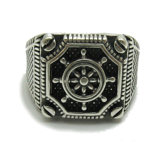 R001713 Sterling Silver Men Ring Solid 925 Rudder - Etsy