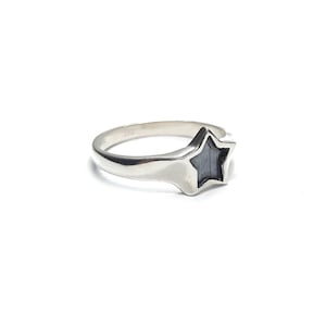 Sterling Silver Ring Solid Hallmarked 925 Star Comfort Fit zdjęcie 2