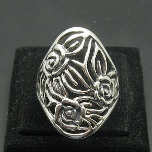 R000968 STERLING SILVER Ring Solid 925 Flower