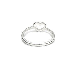 Sterling Silver Minimalist Ring Heart Solid Genuine Stamped 925 image 4