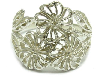 R000170 STERLING SILVER Ring Solid 925 Flower