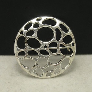 A000009 STERLING SILVER Brooch 925 Circle image 1