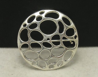 A000009 STERLING Broche de PLATA 925 Círculo