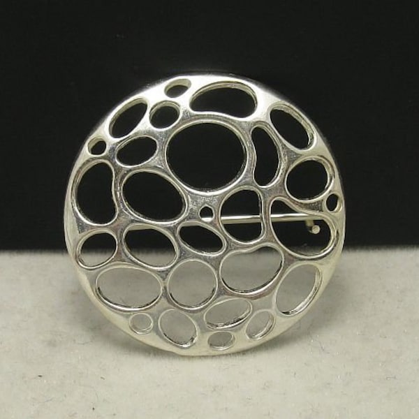 A000009 STERLING SILVER Brooch 925 Circle