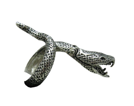 Echter Sterling Silber Ring Schlange Kobra Solide Punziert 925