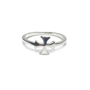 Sterling Silver Minimalist Ring Maltese Cross Genuine Stamped 925 Nickel Free