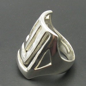 R000336 Stylish STERLING SILVER Ring Solid 925 image 4