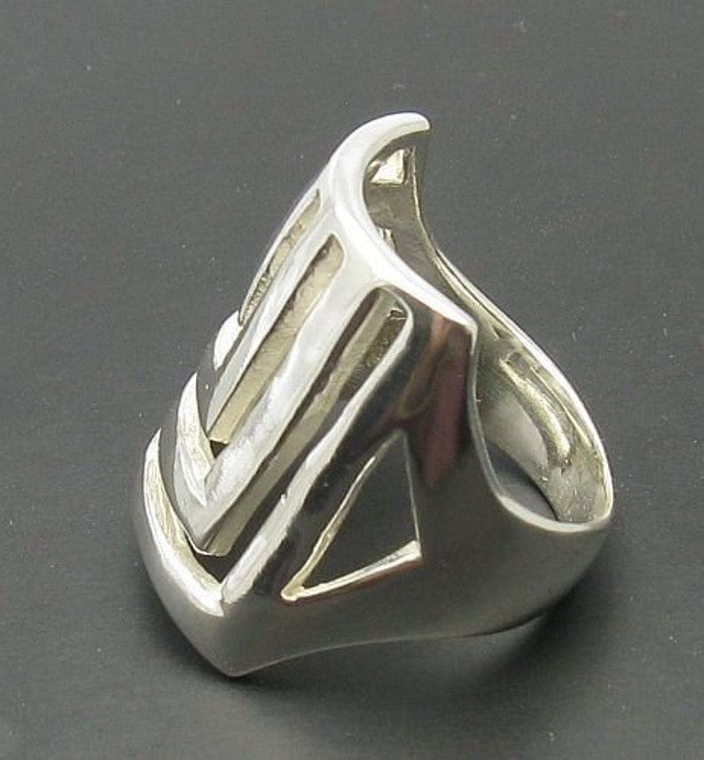 R000336 Stylish STERLING SILVER Ring Solid 925 image 4