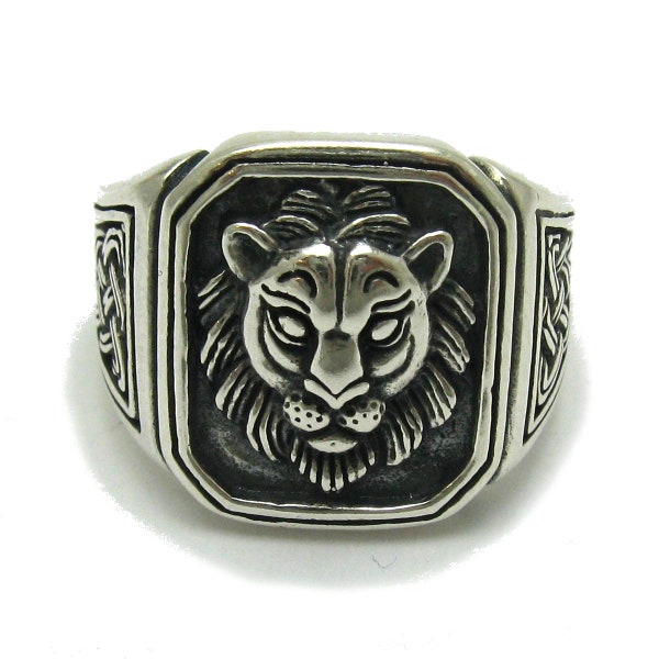 R001704 Sterling Silver Ring Solid 925 Lion