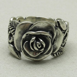 Sterling Silver Rose Flower Ring Stamped 925 Nickel Free