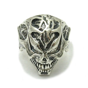 Sterling Silver Biker Ring Monster Skull Hallmarked 925 Nickel Free