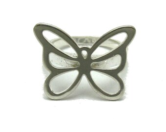 R001749 Sterling Silver Ring Solid 925 Butterfly