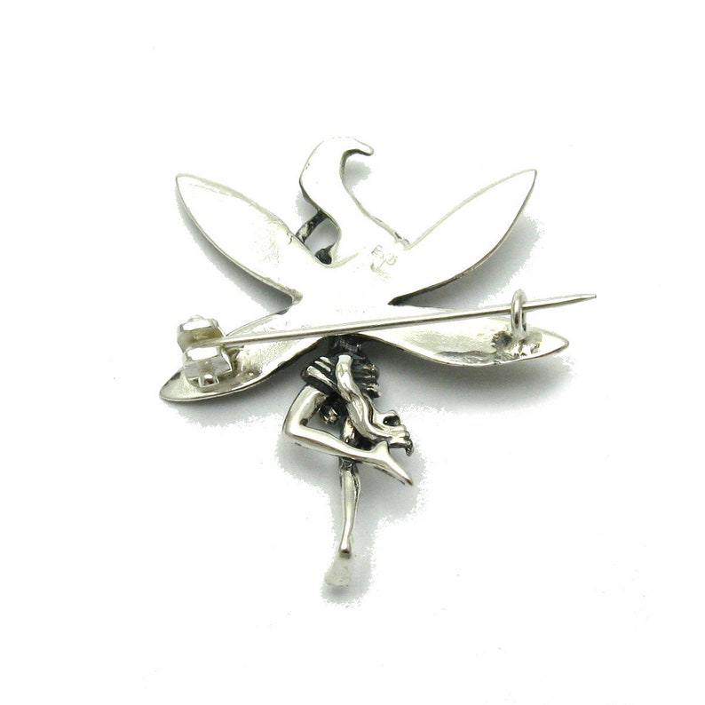 A000089 Sterling Silver Brooch 925 Fairy image 2