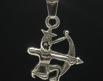 PE000584  Sterling silver pendant charm zodiac sign sagittarius solid 925