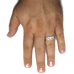 Sterling Silver Band Ring Skull and Crossbones Solid Stamped 925 Nickel Free image 4