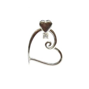Sterling Silver Pendant Heart With Cubic Zirconia Hallmarked 925 Nickel Free