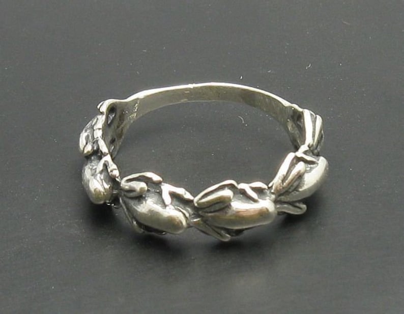 R000506 Sterling Silver Ring Solid 925 Frog image 3