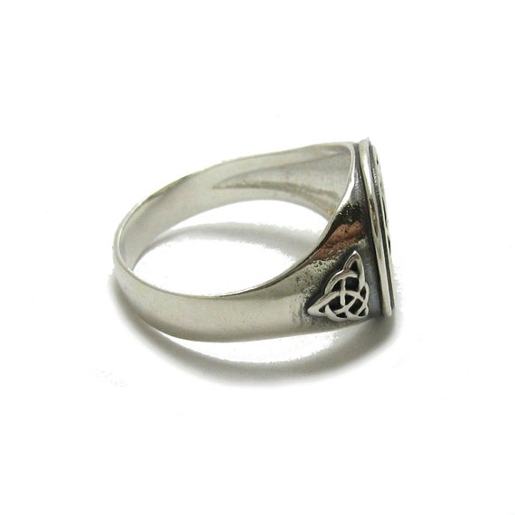 Anello Da Uomo In Argento Sterling Nodo Celtico Massiccio Con Marchio Di Garanzia 925 - Foto 5