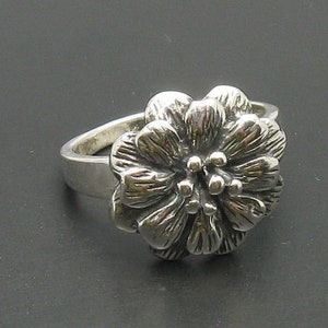 Sterling Silver Ring Flower Solid Genuine Stamped 925