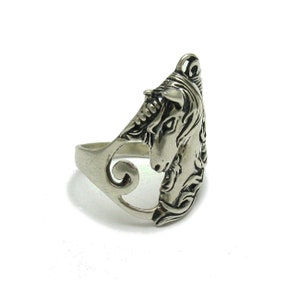 R000813 Bague Argent Massif 925 Licorne Cheval image 2