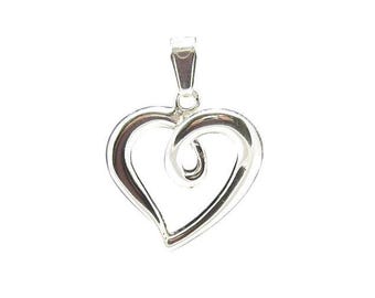 Hjärthänge i sterlingsilver med kärleksberlock stämplad 925 nickelfri