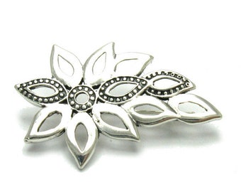 A000030 STERLING SILVER Brooch Solid 925 Flower