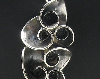 PE000633, extravagante Sterling Silber Anhänger Spirale massivem 925 handgefertigt