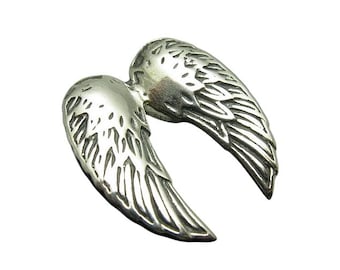 Sterling Silver Pendant Angel Wings Solid Stamped 925 Nickel Free