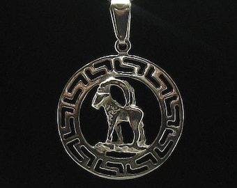 PE000253 Sterling silver pendant  925 charm zodiac sign capricorn solid