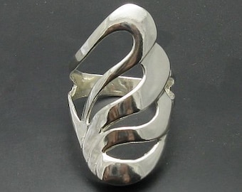 Long Sterling Silver Ring Solid Genuine Stamped 925