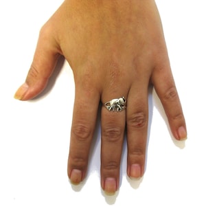 R001511 Sterling Silver Ring 925 Elephant image 4