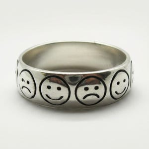 Sterling Silver Emoticon Band Ring