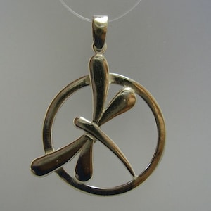 PE000788 Sterling silver pendant solid 925 Dragonfly