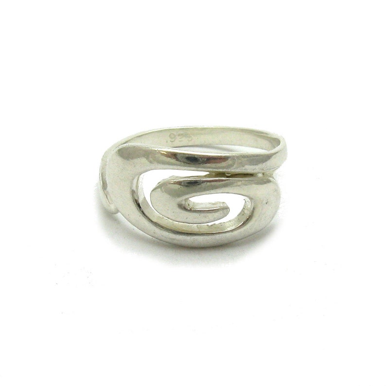 R000373 Sterling zilveren ring spiraal Massief 925 afbeelding 1