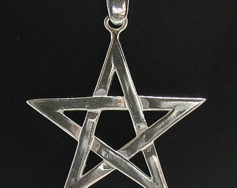 PE000697 Sterling silver pendant  solid 925 Pentagram