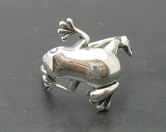 R000742 Sterling Silver  Ring Solid 925  Frog