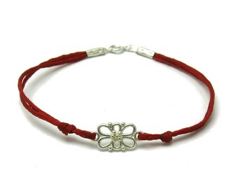 Bracelet en argent 925 NATUREL B000164 fil rouge