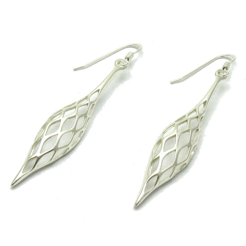 E000594 Sterling Silver Earrings Solid 925 image 1