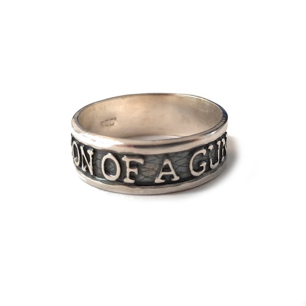 R001018 Bague Argent Massif 925 Cercles