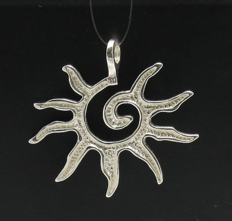 PE000029 Sterling silver pendant Sun solid 925 image 2